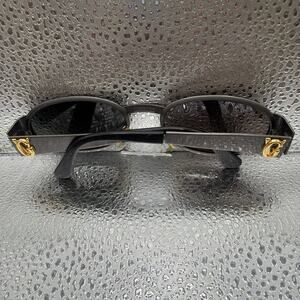 Vintage Gianni Versace Model S78 Col. 89 M Black Lens Oval Sunglasses